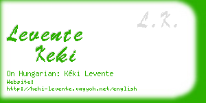levente keki business card