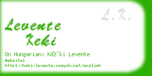 levente keki business card